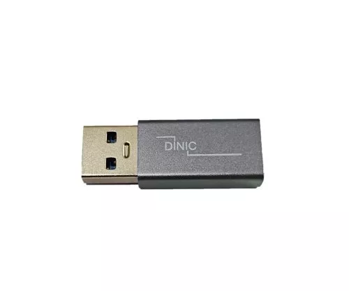 Adaptér, zástrčka USB A na zásuvku USB C hliníková, vesmírně šedá, DINIC Box